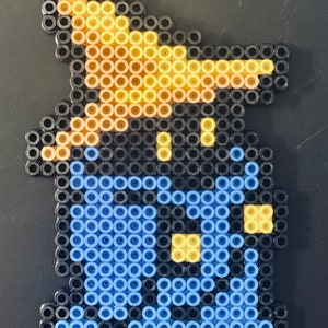 Handmade pixel perler bead art magnet 8 bit final fantasy vivi black mage