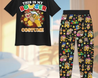 Bowser Pajamas Set, Super Mario Pyjamas, Mario Bowser Pj Set Pants, Bowser Cartoon Thick Pajamas, Family Holiday Pajamas Set For Women