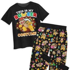 Bowser Pajamas Set, Super Mario Pyjamas, Mario Bowser Pj Set Pants, Bowser Cartoon Thick Pajamas, Family Holiday Pajamas Set For Women