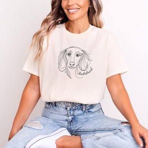 Long-Haired Dachshund T-Shirt – Dog Lover Shirt, Gift for Dog Owner, Dachshund Gift Idea, Dog Owner Tee, Pet Owner Graphic Tee