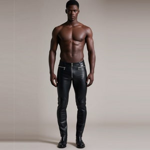 Handmade Pants Genuine Leather Men Pants,Sheep Leather Biker Pants,handmade Leather Pants,Black leather pants,gift For Him.