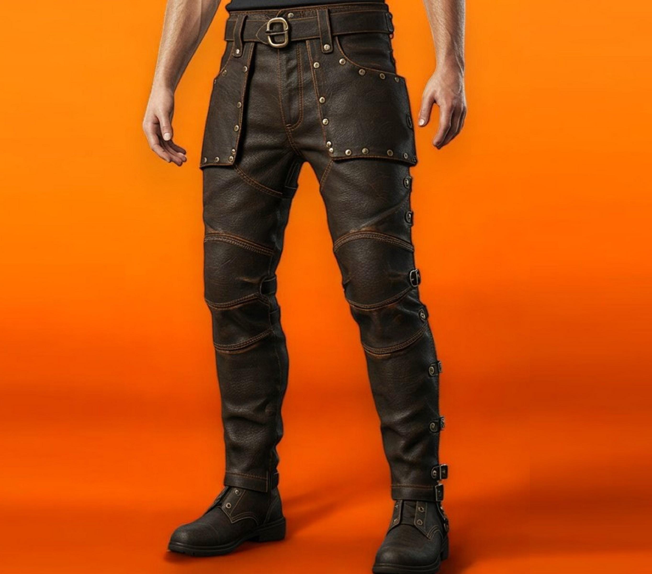 Buy The Warlord Pants - Men's Brown Genuine Leather Steampunk