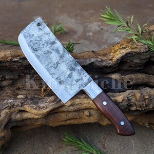Butcher Knife 7 &quot; Forged Meat Cleaver Kitchen Knives , Wood Handle,  Birthday Gift, Anniversary Gift, Thanksgiving Gifts Christmas Gifts