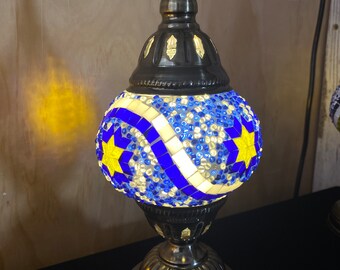 Moroccan Style Mosaic Lamp, Handmade, Yin Yang Pattern,