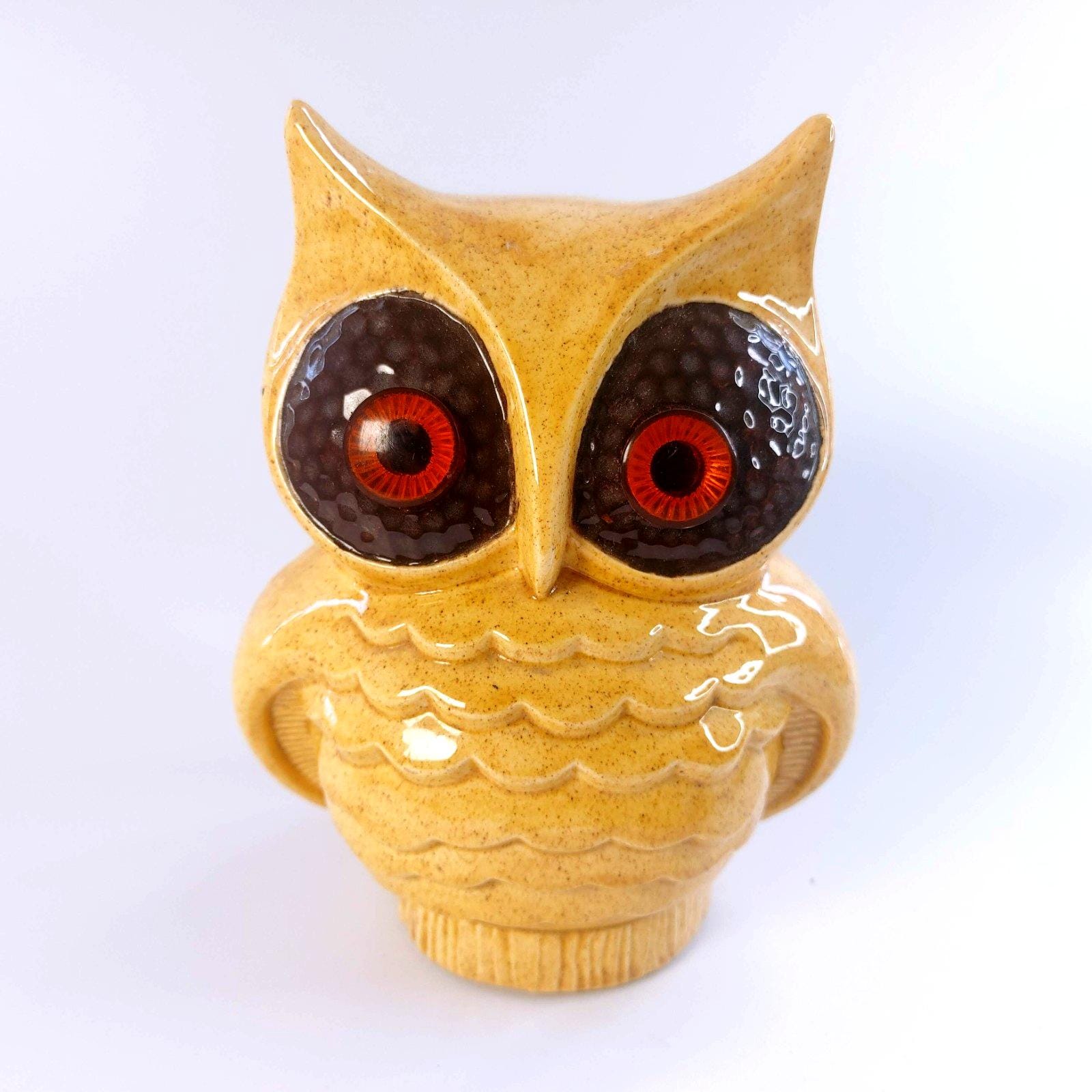 ヴィンテージ ミッドセンチュリー 陶器フクロウ置物 インテリア ヴィンテージ 1960年代 陶器製 フクロウ 貯金箱 置物 ミッド