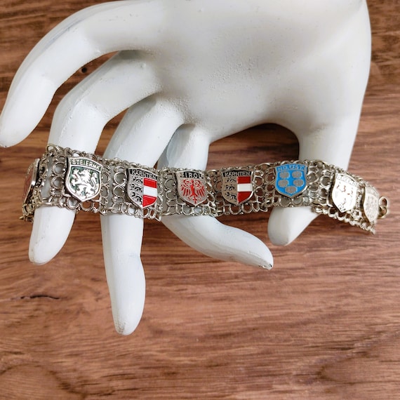 Vintage Travel Charm Bracelet: European Souvenir … - image 3