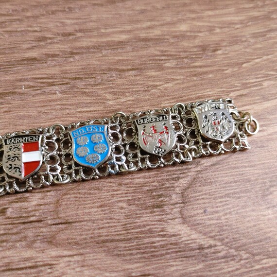 Vintage Travel Charm Bracelet: European Souvenir … - image 9