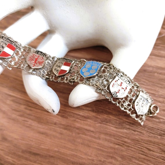 Vintage Travel Charm Bracelet: European Souvenir … - image 2