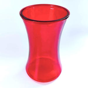 Vintage Ruby Red Stained Glass 8 Inch Tall Vase