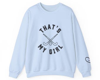 Field Hockey Support Personalized with Name on Sleeve Crewneck Sweatshirt