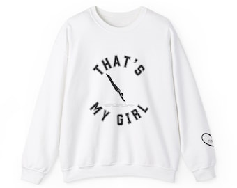 Diving That's My Girl Personalized Crewneck Sweatshirt with Name in Heart on Sleeve