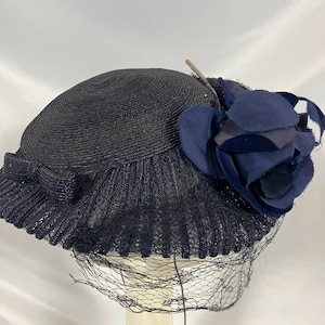 Vintage 1950’s Marie Buffehr Wool Felt Slouch Hat Tilted Womens Black Hat - Etsy main image 2