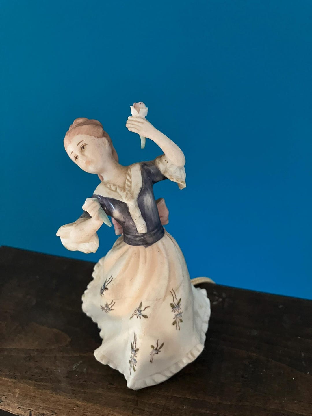 Vintage I. W. RICE & CO Porcelain Victorian Lady Lamp 6.5 High - Etsy