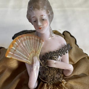 Antique Folding Metal Doll Bed - Brass Frame with Coil Springs