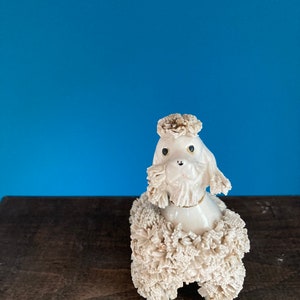 Vintage 50’s Lefton Pink & Gold 5” Porcelain Spaghetti Poodle Figurine