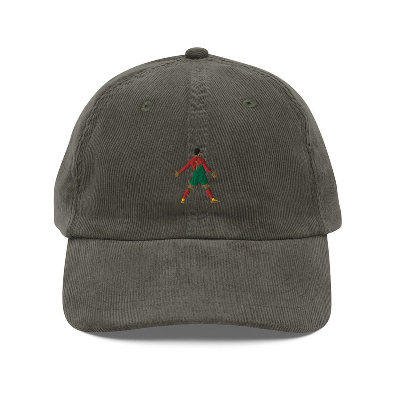 Ronaldo Siu Dad Hat - Vintage Corduroy Soccer Cap - Portugal #7