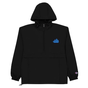 Man City Ship Packable Jacket Half Zip Embroidered Champion Soccer Football Jacket - Great Gift for Cityzens of Manchester City