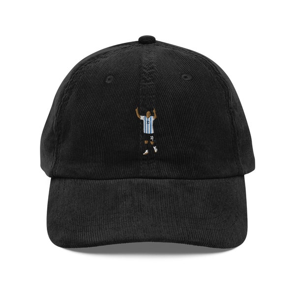 Messi Celebration Dad Hat - Vintage Corduroy Soccer Football Lionel Messi Argentina #10 Icon Cap