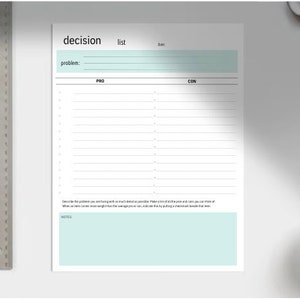 Pros and Cons list for decision-making