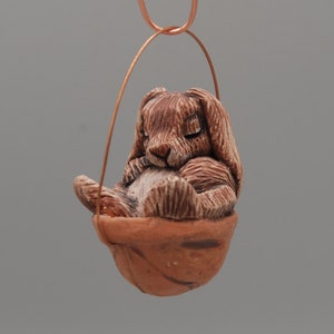 Sleeping Lop Eared Rabbit Ornament