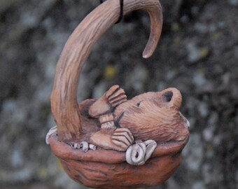 sleeping mouse ornament