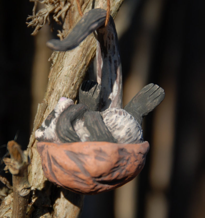 Sleeping ferret walnut ornament image 4