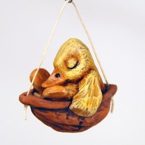 sleeping baby duck ornament image 1