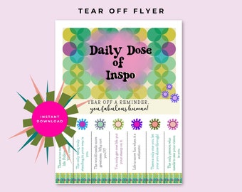 Tear-Off / Take One Printable Flyer ~ Daily Inspiration ~ PDF Download
