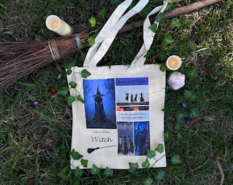 Dark Academia Witch Tote Bag | Witchy Vibes Forestcore Shoulder Bag|