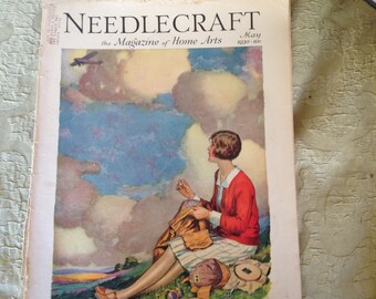 Needlecraft Home Arts Magazine Amelia Earhart 1930 John Edwin Jackson Cover Vintage Original Great Ads