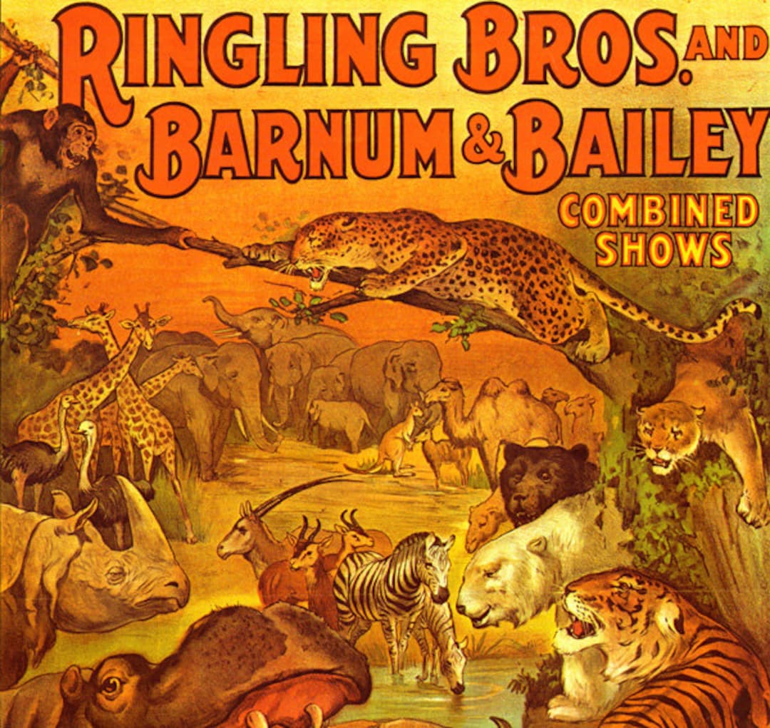 Circus Poster Wild Animal Menagerie Ringling Bros Barnum & Bailey
