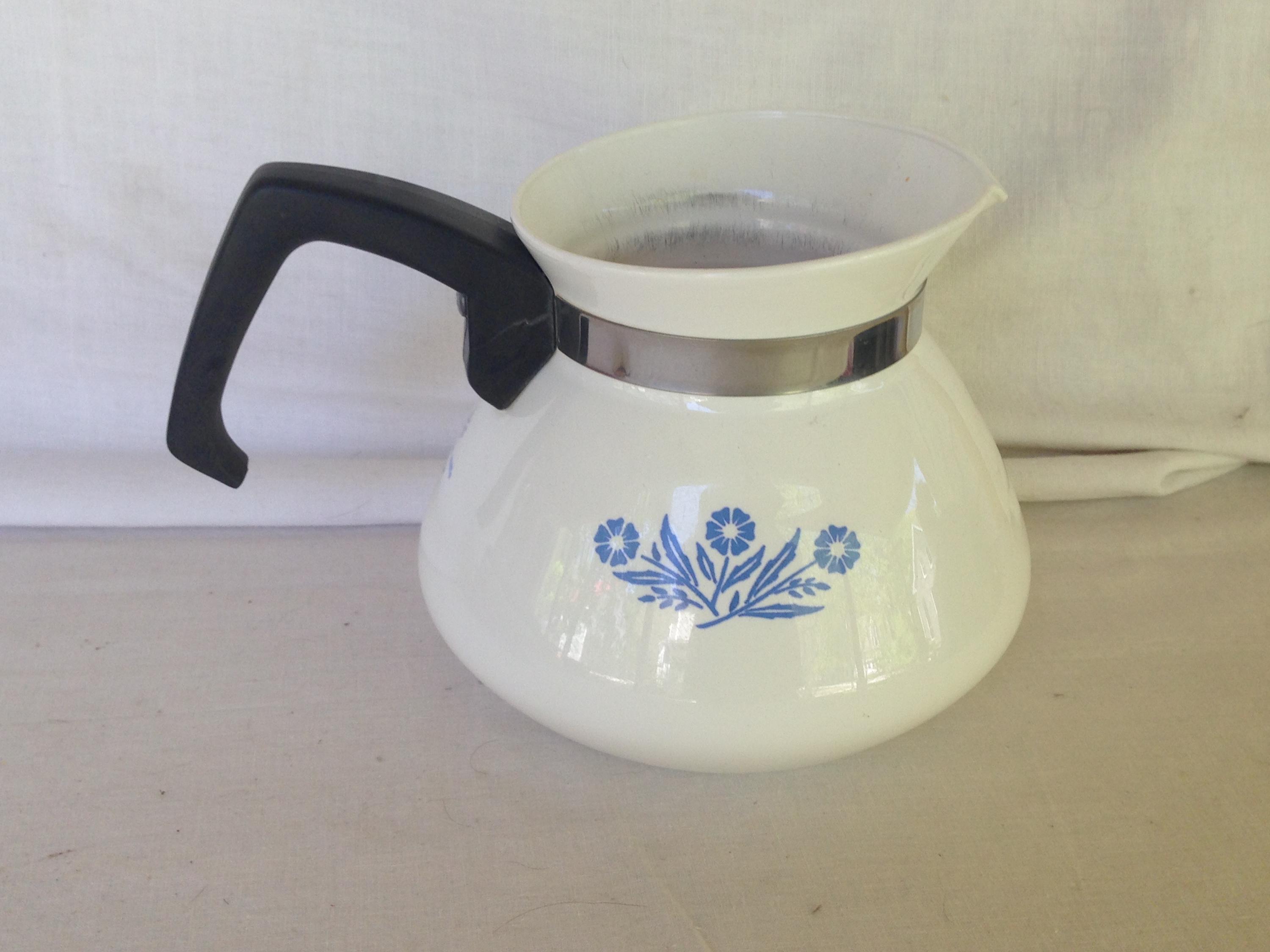 Corning Ware Cornflower Blue Tea Kettle Teapot Six Cup NO LID Vintage 1970s For Your Retro Kitchen USA Corningware