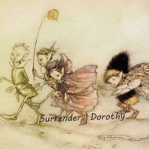 Elves Arthur Rackham Vintage Nursery Litografia per bambini Stampa d'arte per incorniciare Elf Adventure