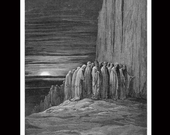 Multitude of Slothful Purgatory Purgatorio Canto 18 Vintage