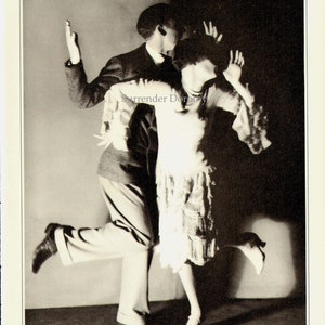 Charleston Dancers Portrait Photo Illustration 1920s Black and White Classic Print To Frame image 3