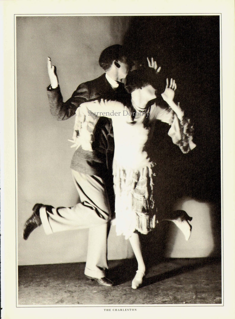 Charleston Dancers Portrait Photo Illustration 1920s Black and White Classic Print To Frame image 3