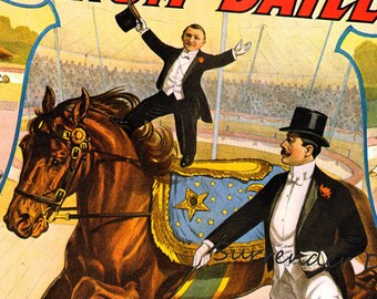 Midget Bareback Horse Rider Barnum & Bailey Circus Poster USA 1915 Poster Full Color Advertisement Lithograph To Frame