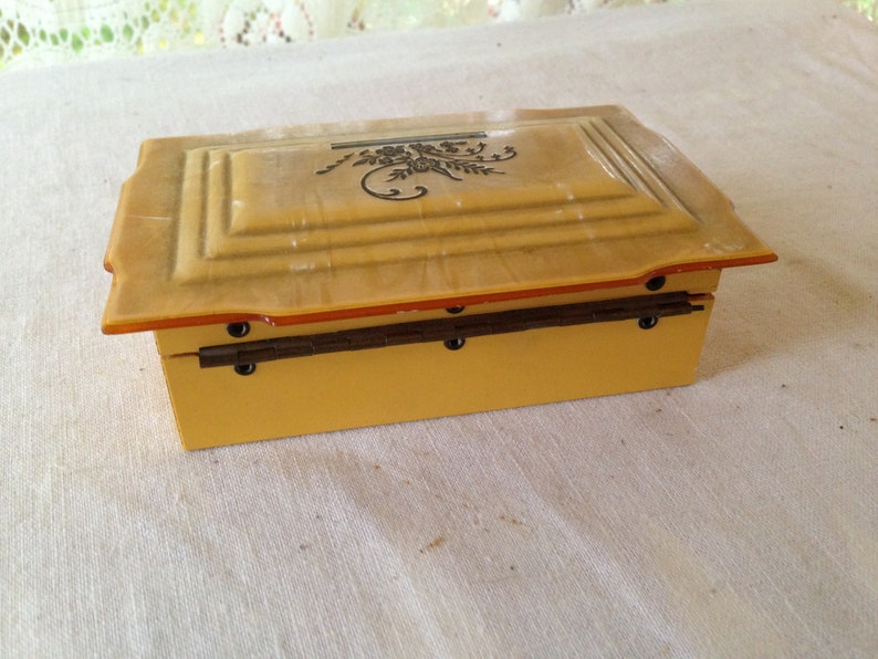 Pyralin Box 1930s Art Deco Dupont Pyralin Covered Celluloid Jewelry Box - Etsy