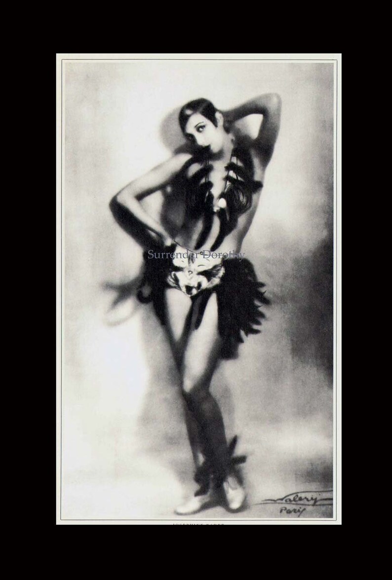 Josephine Baker Dancer Portrait Photo Illustration Paris France 1920s Black and White Classic Print To Frame image 3