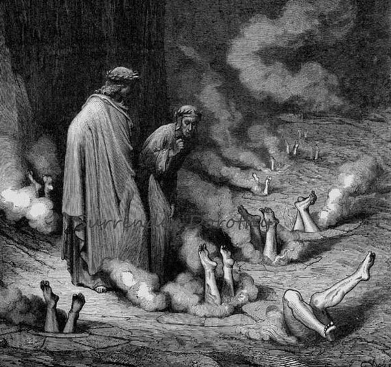 Dante Rebukes Pope Nicholas III Fourth Bolgia Inferno Canto 19 