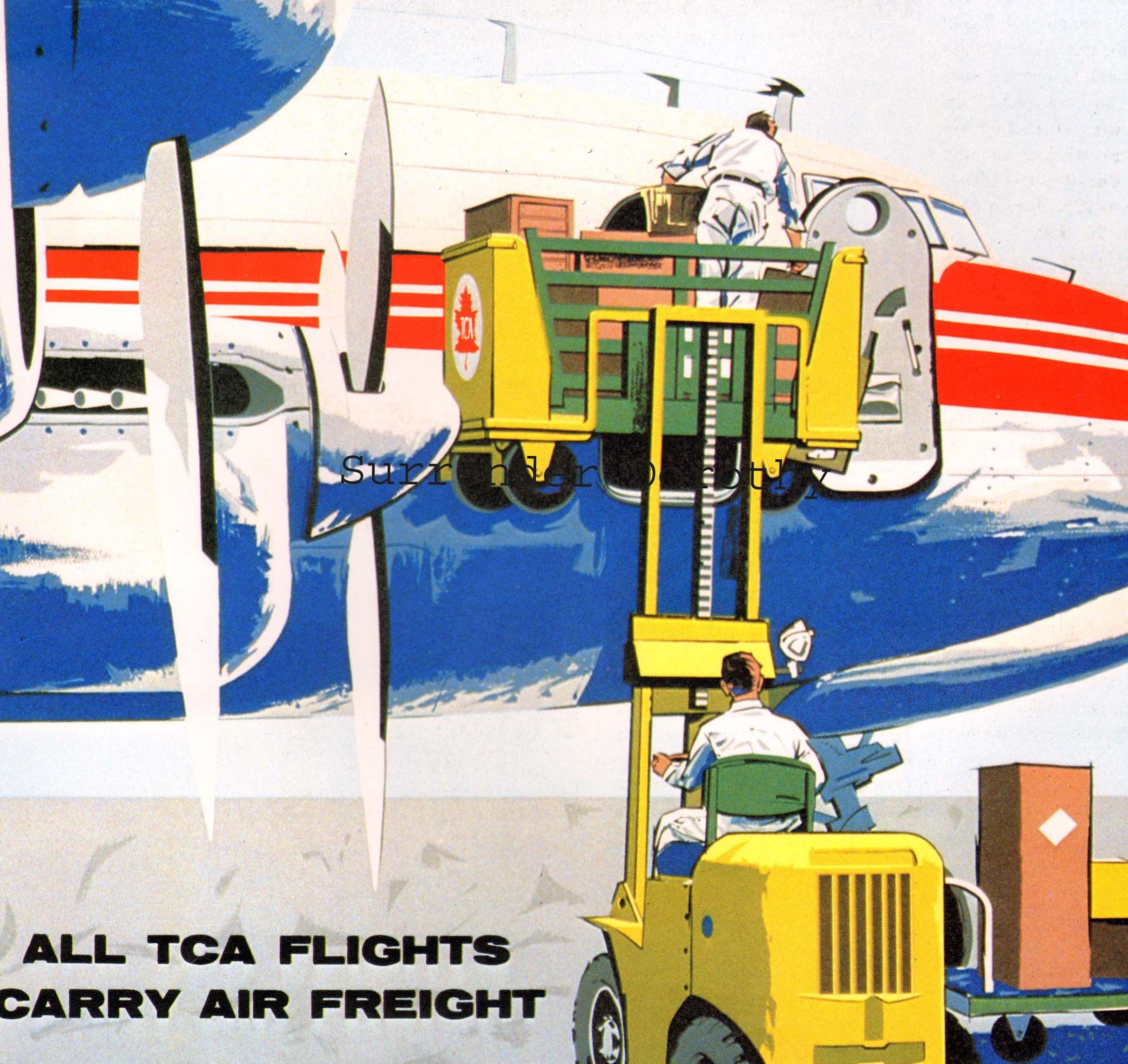 TCA Air Freight Airplane Air Canada North Star Aviation Poster