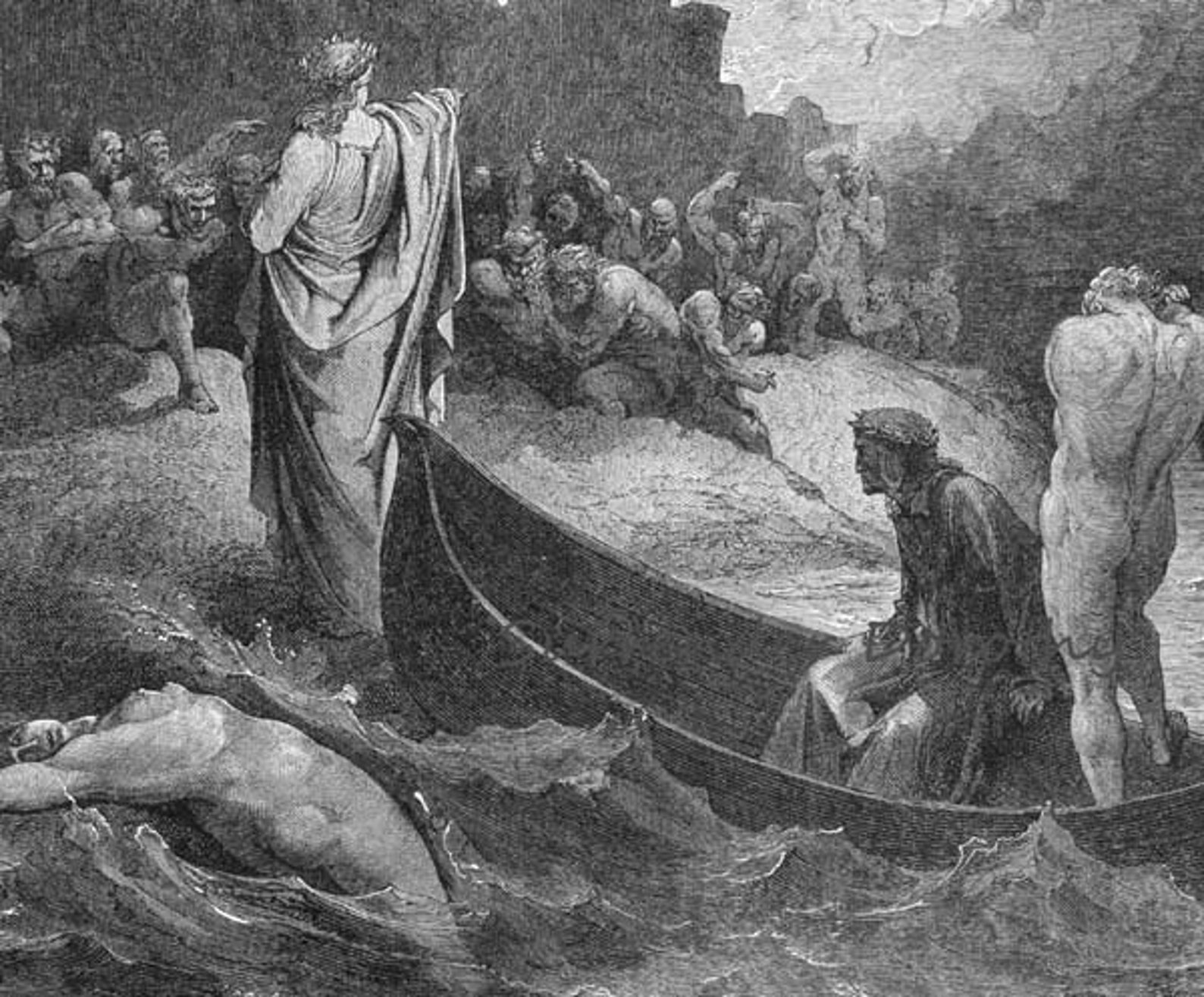 Gustave Dore Virgil & Dante Disembark Citadel of Dis Inferno - Etsy