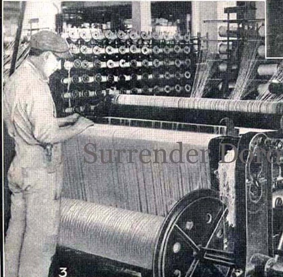 Weaving Loom Machine Textile Industry Vintage Illustration to