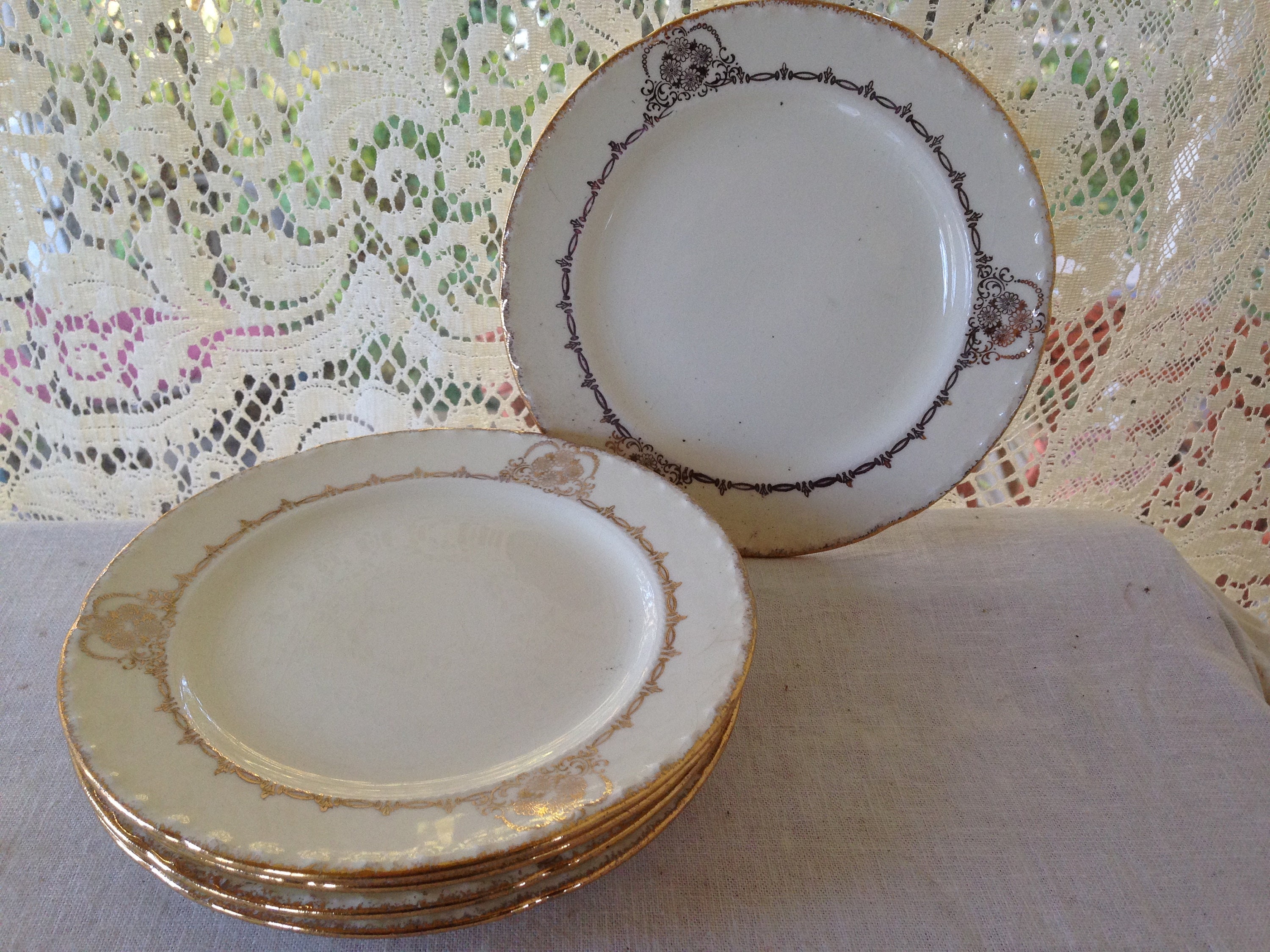 Gold China Plates - Etsy