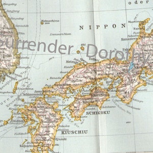 Japan Korea Asia Map 1906 Antique Steel Engraving Vintage Cartography Geography Art To Frame