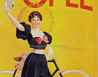 Opel Bicycles Victorian Vintage Advertisement Stuttgart Germany 1900 Steampunk Era Lithograph Poster  Ad To Frame