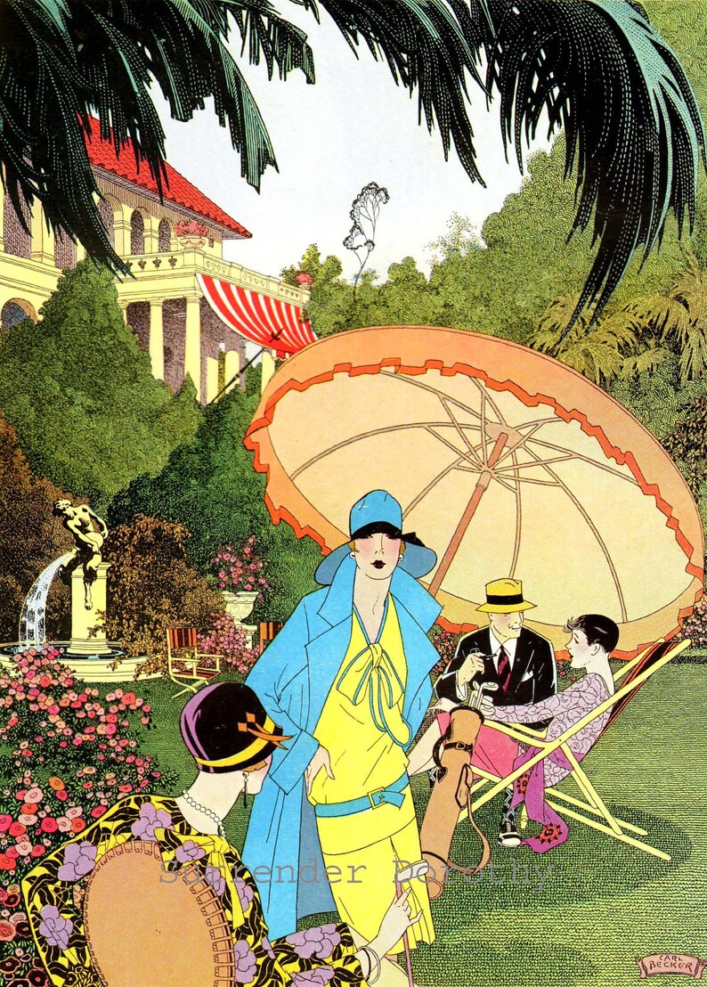 Flapper Girls Clubhouse Garden Vintage 1920s Ad Roaring | Etsy