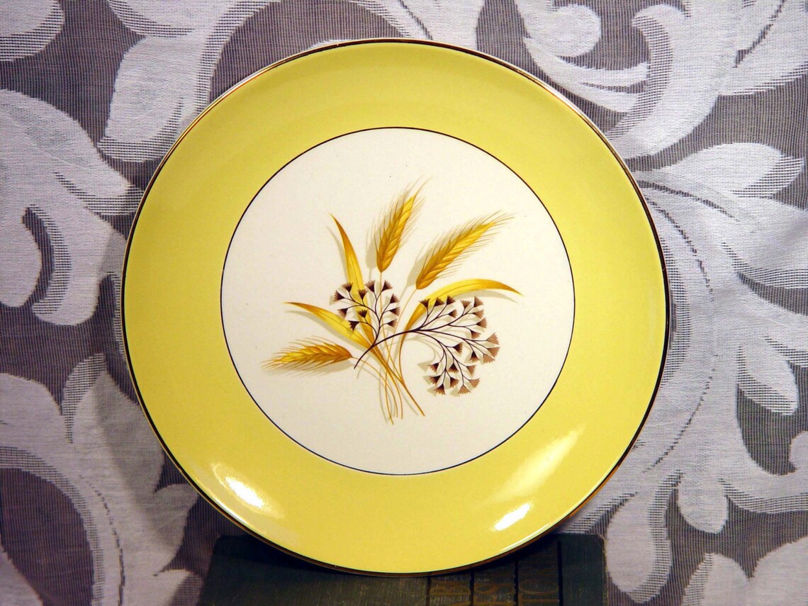 1950s Autumn Gold Dinner Plate Century Service Corp 22k Gold Etsy