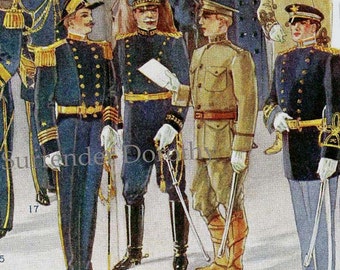 アメリカ陸軍海軍制服 1912 将校と紳士 男性用ミリタリーファッション