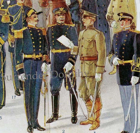 アメリカ陸軍海軍制服 1912 将校と紳士 男性用ミリタリーファッション